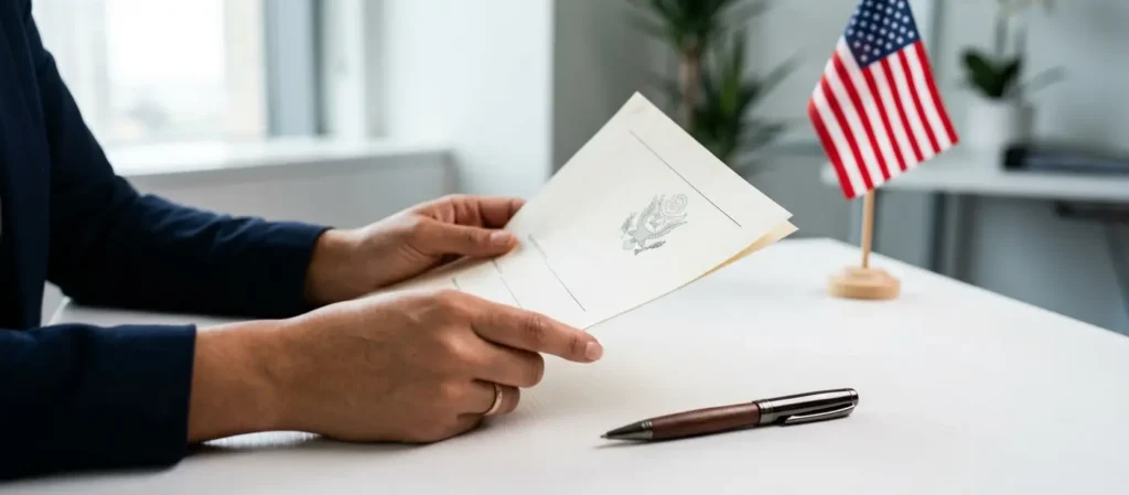 Veteran holding Certificate of Eligibility document for VA loan in San Diego