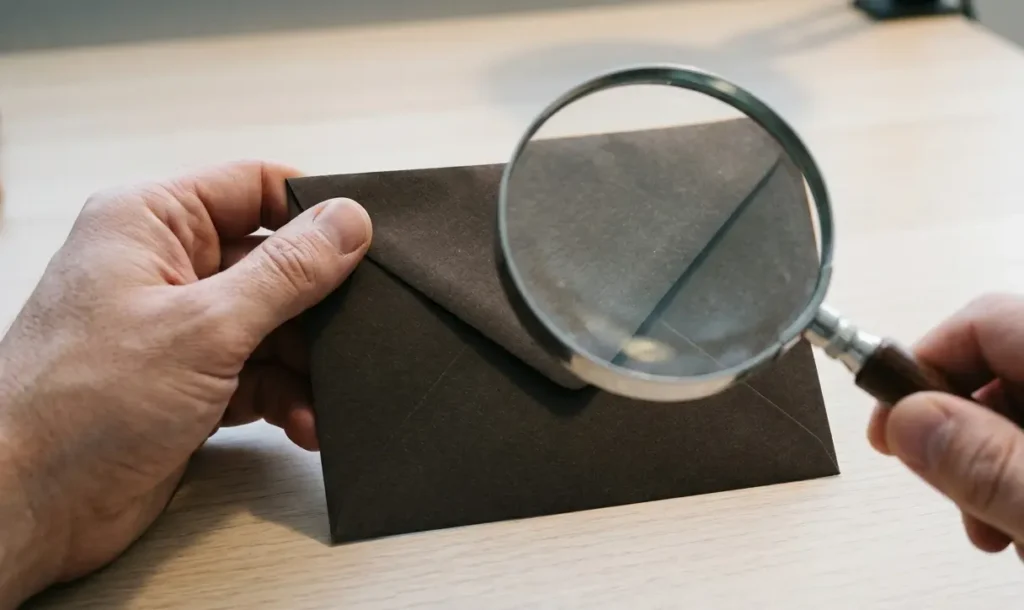 Veteran reviewing mail carefully to avoid VA loan lender scams