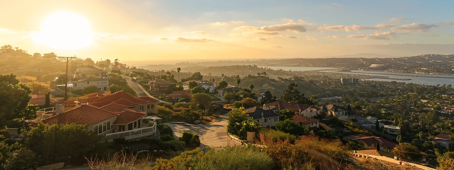 a scenic view of diverse neighborhoods in san diego's real estate market.