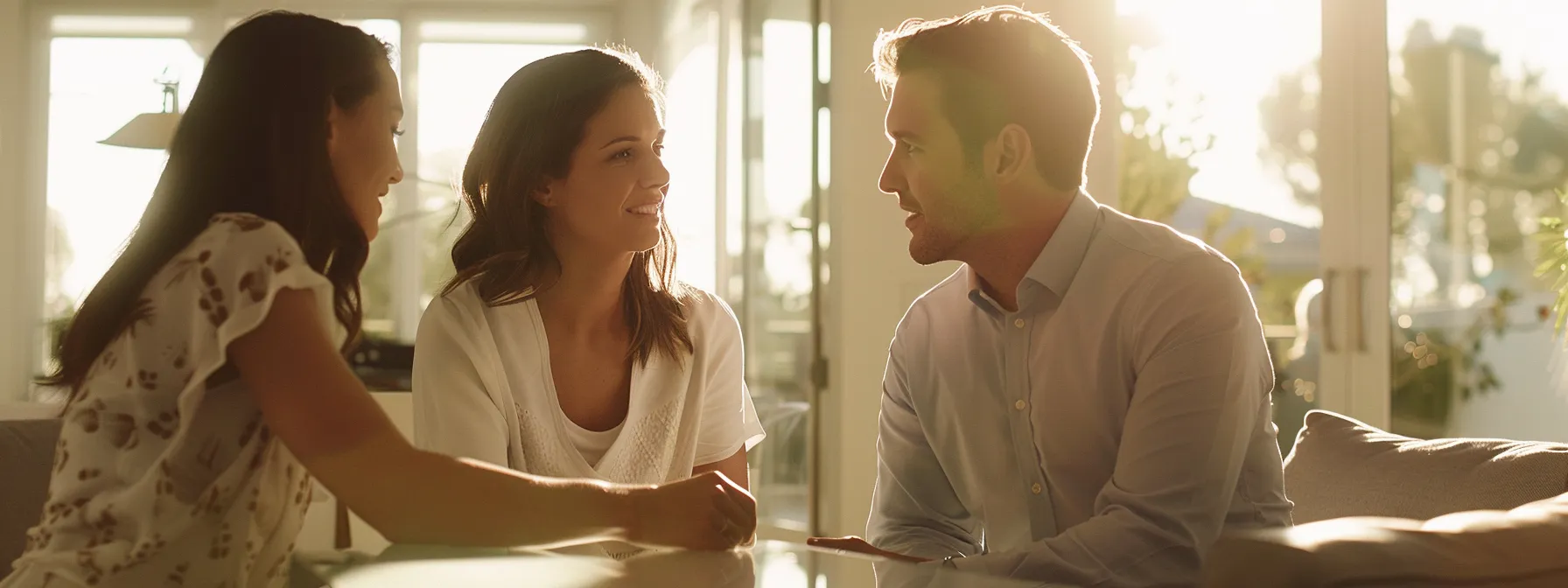 a couple discussing home loan options with a mortgage broker in san diego.
