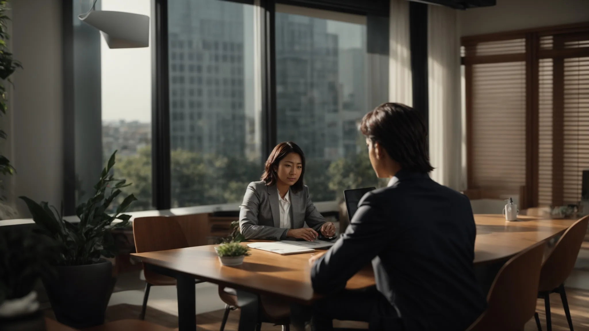 a person consulting with a mortgage professional about government-backed refinance programs.