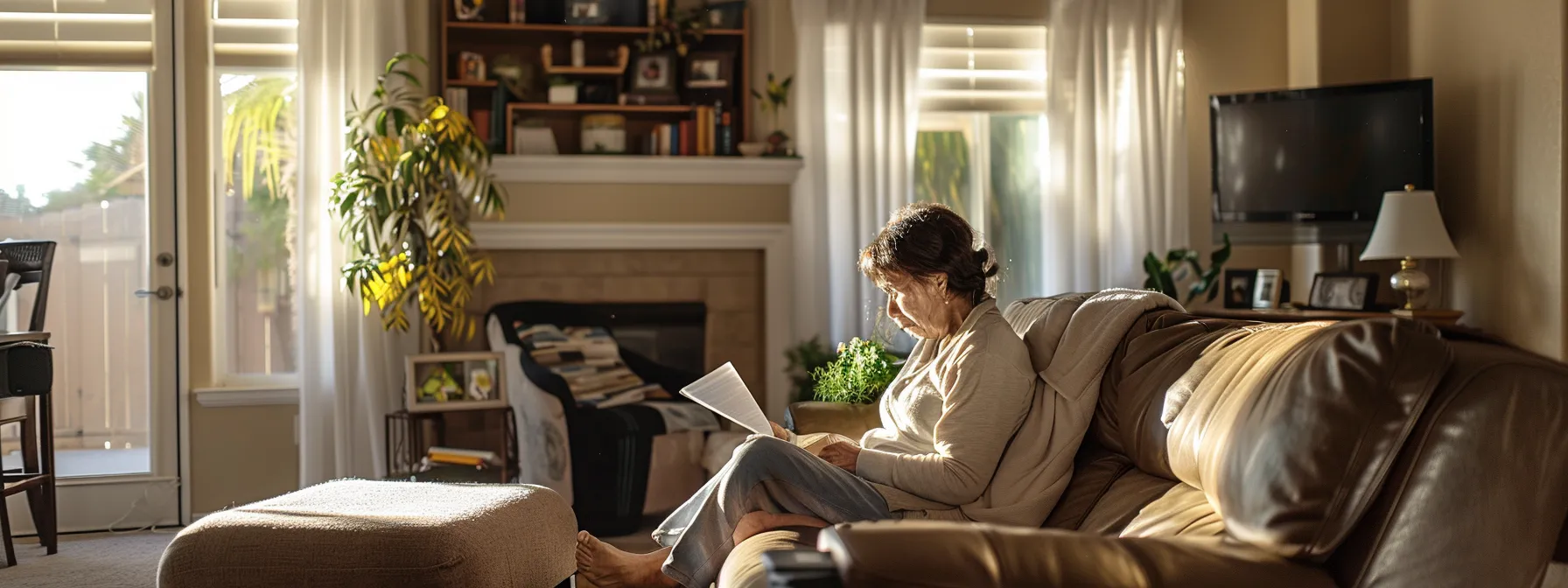 a homeowner eagerly reviewing the loan estimate and closing disclosure papers before finalizing the loan and closing on their new home.